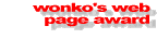 WONKO'S WEB PAGE AWARD