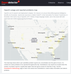 DownDetector ChatGPT screenshot 2024-03-25