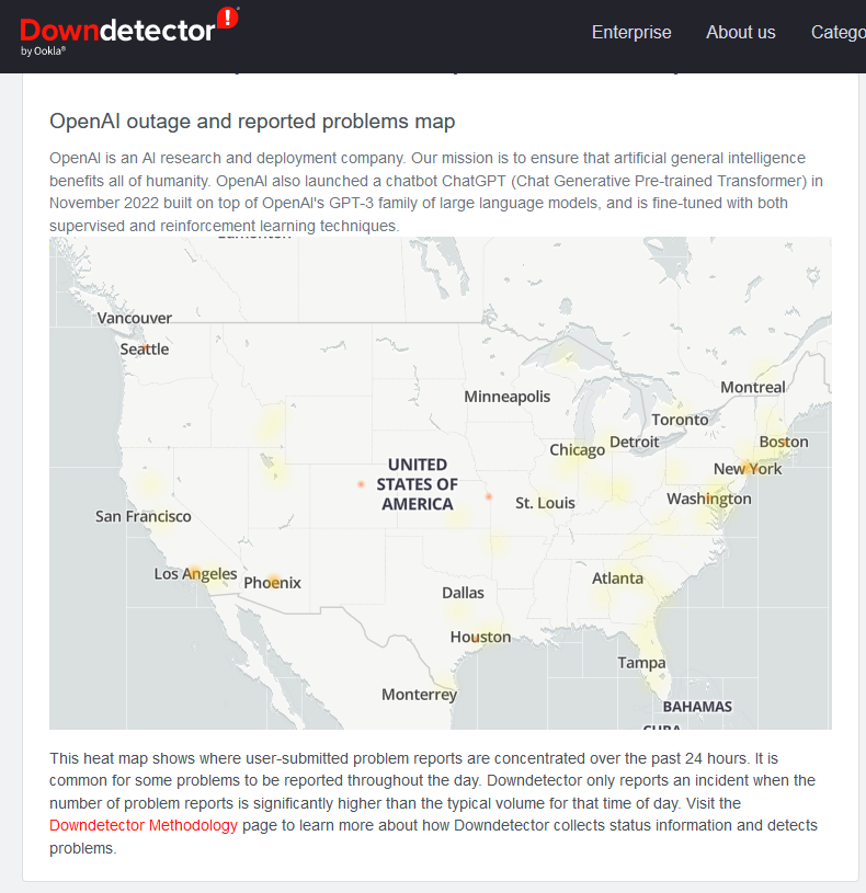 DownDetector ChatGPT screenshot 2024-03-25