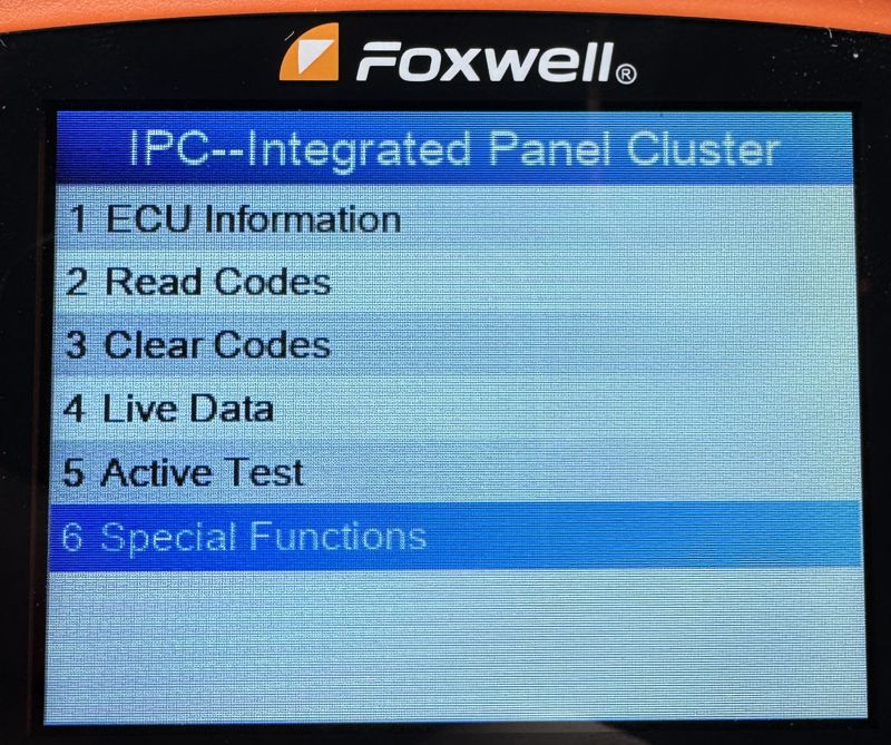[Insert Image 3: Special Functions menu]